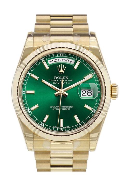 rolex day date 36 green dial|rolex day date green face.